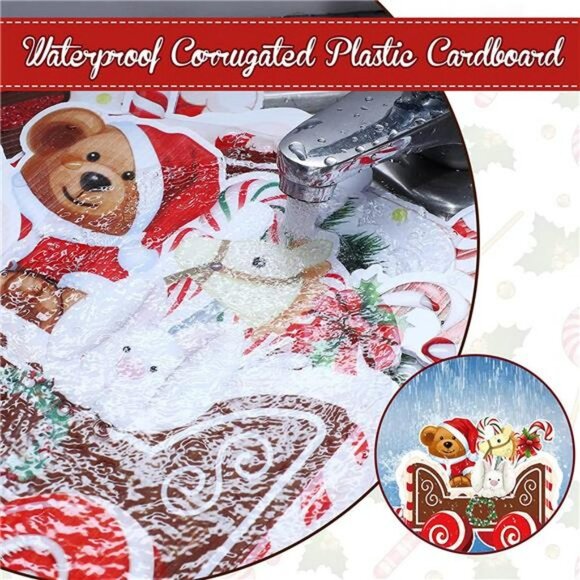 4pcs Train Gingerbread Santa Snowman Heart with 8 Yard Stakes (Warm Style) - Picture 2 of 5